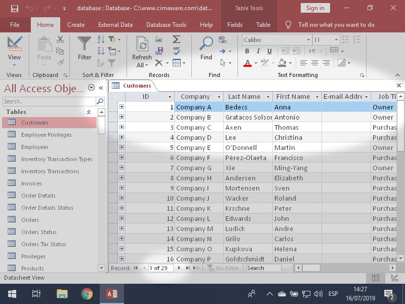 How to recover a MS Access table that has lost its definition ACCDB