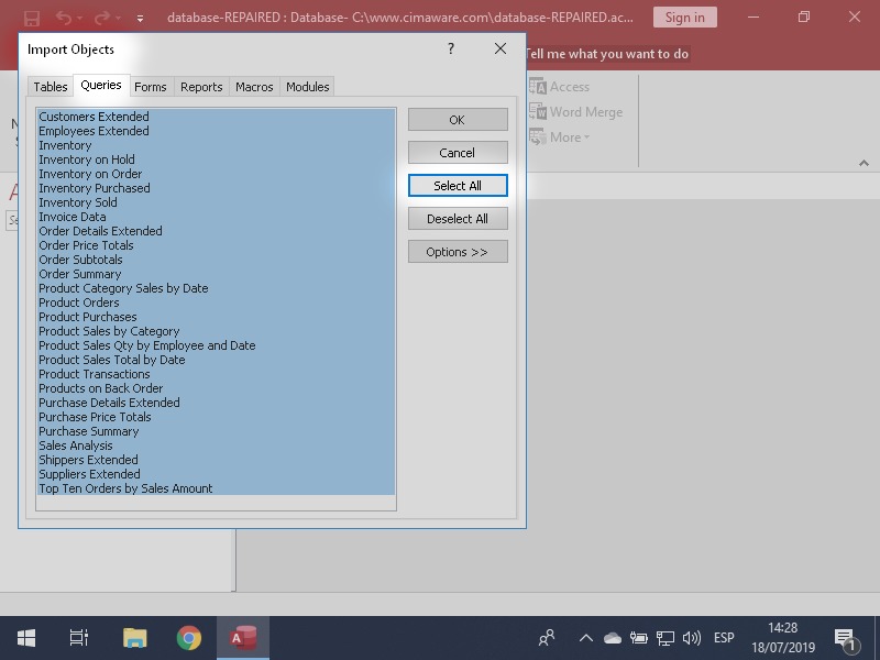 How to repair a Microsoft Access database by using “Import ...
