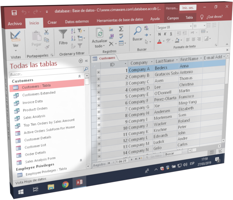 Base de datos de Microsoft Access